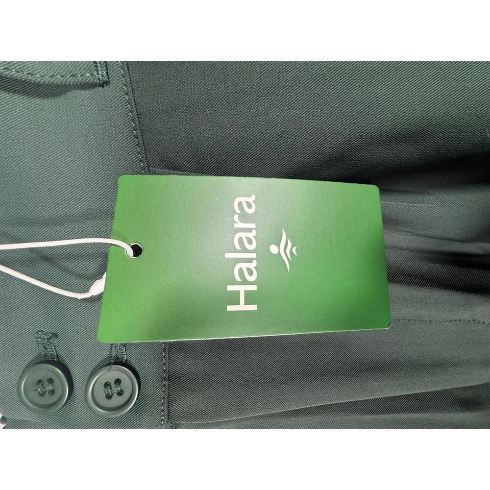 NWT Halara High Waisted Shirred Straight Leg Work Pants Dark Green M Petite - Picture 6 of 13